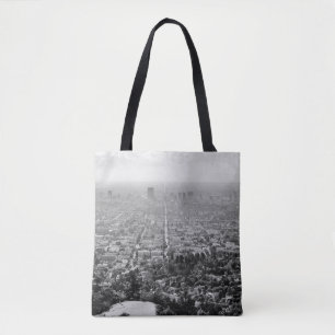 BOLSO DE TELA FOTO GRAYSCALE AERIAL DE LA CIUDAD