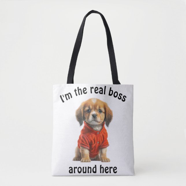 Bolso De Tela Foto Mascota personalizada Jefe de perro (Anverso)