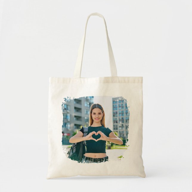 Bolso De Tela Foto moderna de borde de grunge (Frente)