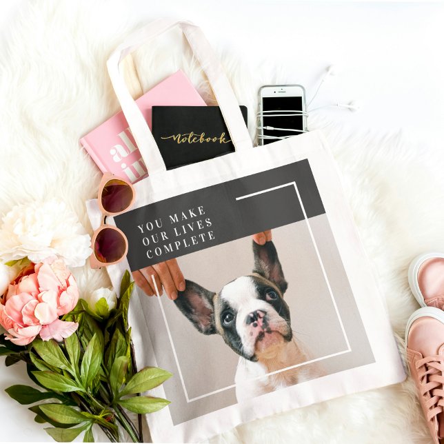 Bolso De Tela Foto moderna de perro | Cita de perro (Subido por el creador)