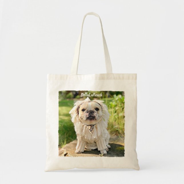 Bolso De Tela Foto moderna de perro personalizada (Frente)