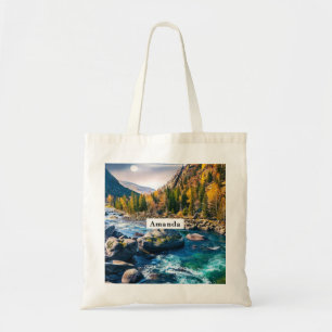 Bolso De Tela Foto panorámica del río y las montañas