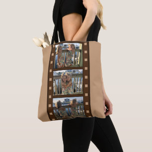 Bolso De Tela Foto personal Retro Cine Strip Tan Tote
