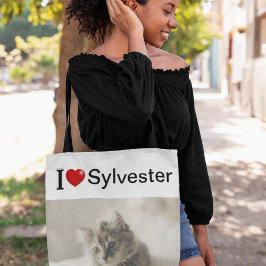 Bolso De Tela Foto personalizada 'Amo a mi gato' 