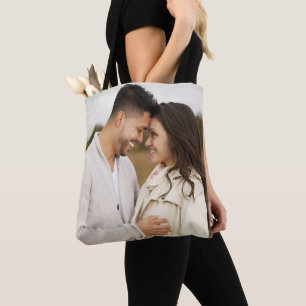 Bolso De Tela Foto personalizada de boda, novia personalizada 