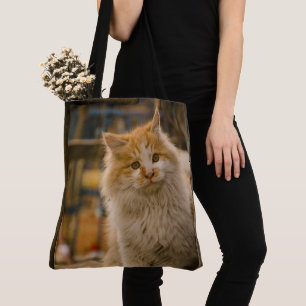 Bolso De Tela Foto personalizada de gato Mascota en todo el mund