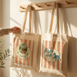 Bolso De Tela Foto personalizada de Golden Doodle con nombre y r