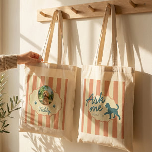 Bolso De Tela Foto personalizada de Golden Doodle con nombre y r