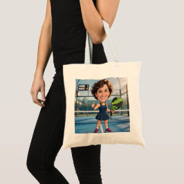 Bolso De Tela Foto personalizada de jugador de pádel/pickleball 