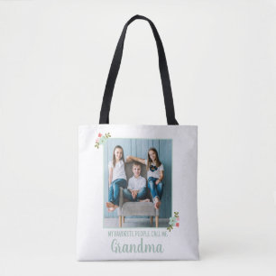 Bolso De Tela Foto personalizada de la abuela