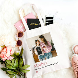 Bolso De Tela Foto personalizada de mamá Gracias