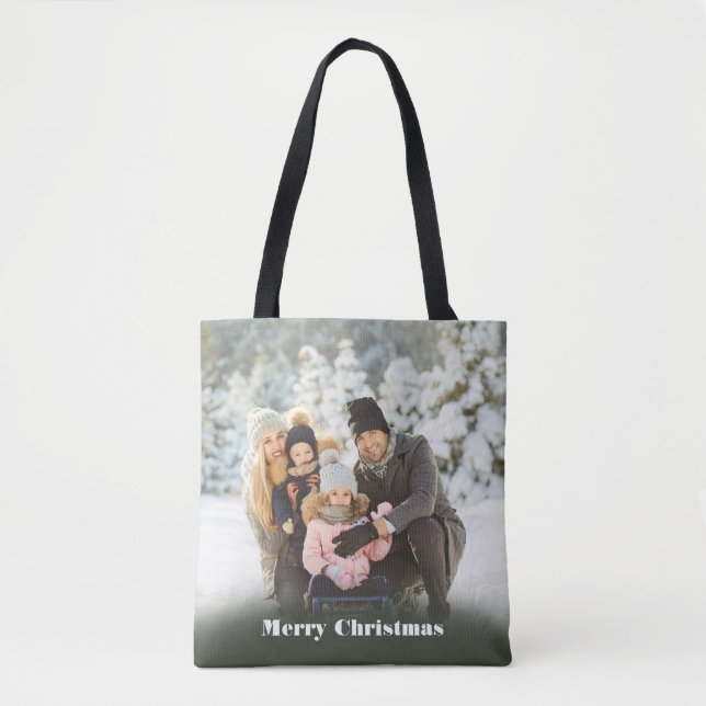 Bolso De Tela Foto personalizada de mensaje de personalizado (Anverso)