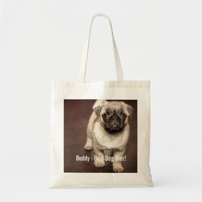 Bolso De Tela Foto personalizada del perro del barro amasado y (Frente)