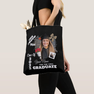 Bolso De Tela Foto personalizada, orgullosa madre de un graduado