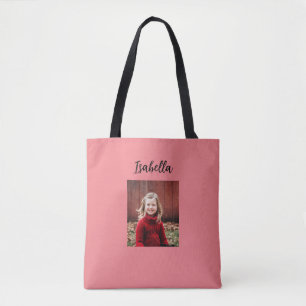 Bolso De Tela Foto personalizada y nombre del niño