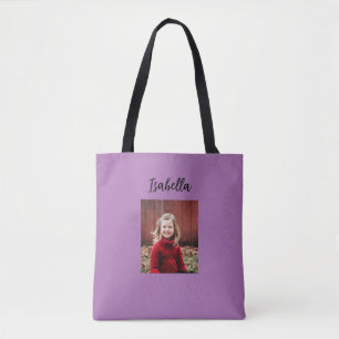 Bolso De Tela Foto personalizada y nombre del niño