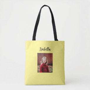 Bolso De Tela Foto personalizada y nombre del niño