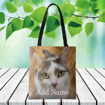 Bolso De Tela Foto personalizado y nombre doble cara<br><div class="desc">Sube una foto, agrega un nombre o texto, y crea fácilmente tu bolso de foto de doble cara personalizado. Haga clic en PERSONALIZAR MÁS AÚN para cambiar el color del texto. Puede TRANSFERIR este DISEÑO a otros productos de Zazzle y ajustarlo para que se ajuste a la mayoría de los...</div>