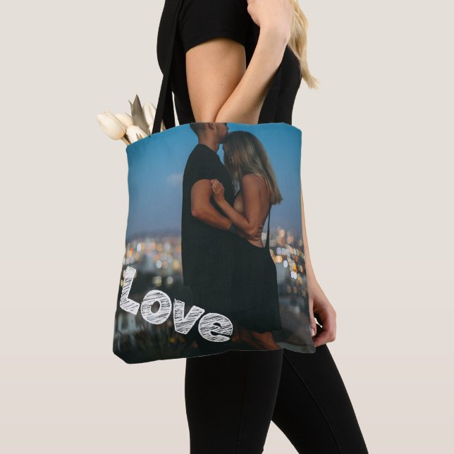Bolso De Tela Foto única de amor personalizada (Detalle)