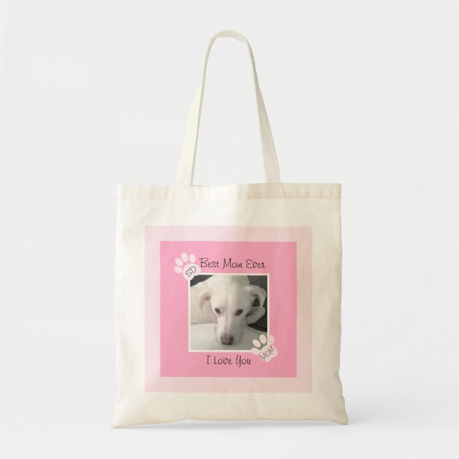 Bolso De Tela Foto única de manitas rosas monográficas de perro  (Frente)