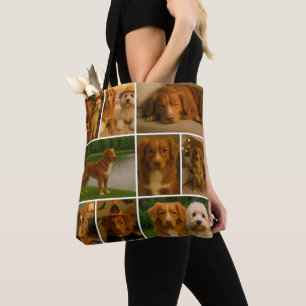 Bolso De Tela Foto única personalizada de collage de fotos 9