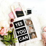 Bolso De Tela Foto y cita de motivación de la familia collage mo<br><div class="desc">Foto y cita de motivación de la familia collage moderna</div>