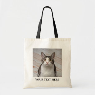 Bolso De Tela Foto y nombre del Personalizado de Cat Lover Perso