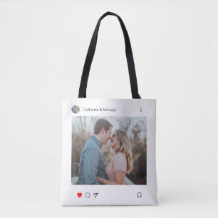 Bolso De Tela Foto y Pareja de nombres de tipo Post en medios so