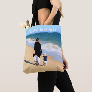 Bolso De Tela Foto y texto personalizado - Su propio diseño - Cu