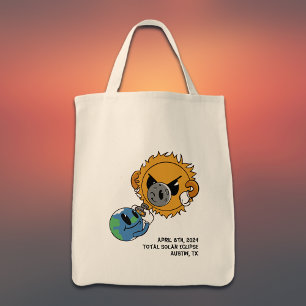 Bolso De Tela Fotobomb del eclipse solar de 2025 personalizado