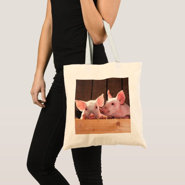 Bolso De Tela Fotografía animal de lechones rosados (Anverso (producto))