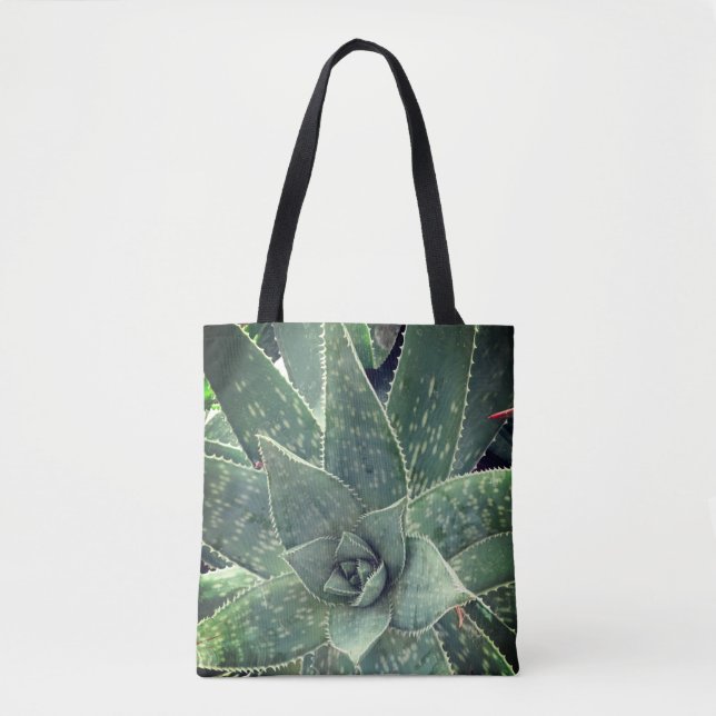Bolso De Tela Fotografía de aloe suculento verde (Anverso)