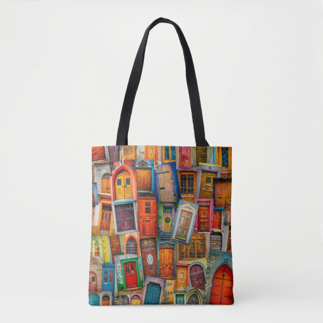 Bolso De Tela Fotografía de arte de puertas de época única moder (Anverso)