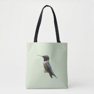 Bolso De Tela Fotografía de aves de colibrí de garganta rubí