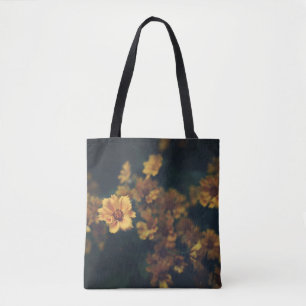 BOLSO DE TELA FOTOGRAFÍA DE BOKEH DE FLORES AMARILLOS
