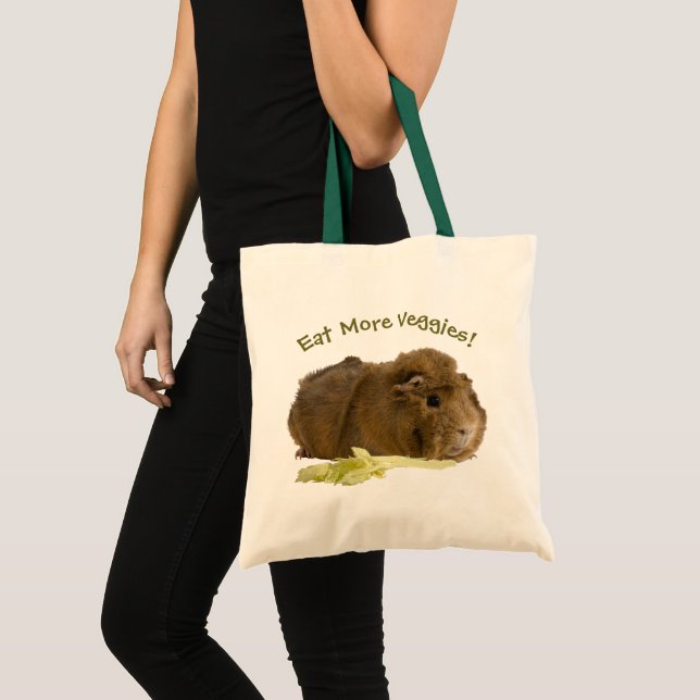 Bolso De Tela Fotografía de cerdo de Guinea Cute | Comer Más Veg (Anverso (producto))