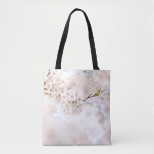 BOLSO DE TELA FOTOGRAFÍA DE CIERRE BLOSSOMS DE CERO BLANCO