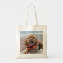 Bolso De Tela Fotografía De Cute Happy Cockapoo Dog On Bot Smile