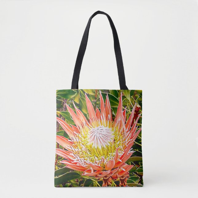 Bolso De Tela Fotografía de flor australiana Protea (Anverso)