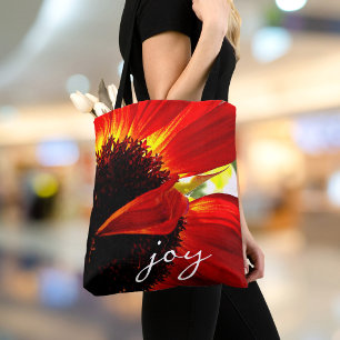Bolso De Tela Fotografía de Gerbera Daisy Roja Escritura Moderna