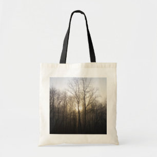 Bolso De Tela Fotografía de la naturaleza del amanecer de niebla