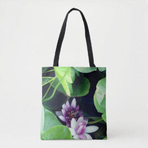 Bolso De Tela Fotografía de lirio de agua rosa