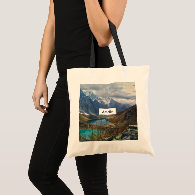 Bolso De Tela Fotografía de Montañas Alpinas Escénicas (Anverso (producto))