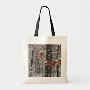 Bolso De Tela Fotografía de naturaleza invernal de robles cubier