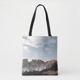 BOLSO DE TELA FOTOGRAFÍA DE PAISAJE DE MONTAÑA GRIS Y MARRÓN