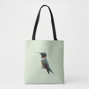 Bolso De Tela Fotografía de pájaro húmedo con trompetas de rubí