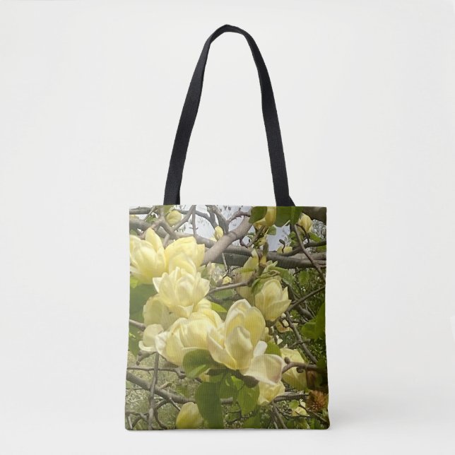Bolso De Tela Fotografía de rama de árbol de magnolia (Anverso)