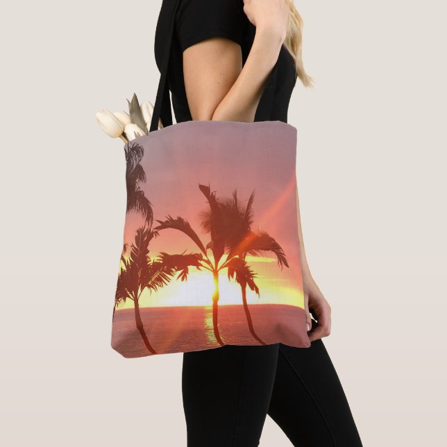 Bolso De Tela Fotografía del atardecer hawaiano diseñada para la (Detalle)