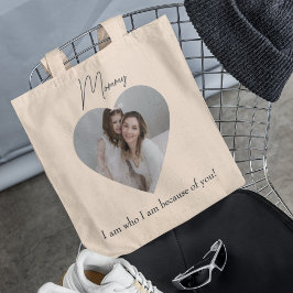 Bolso De Tela Fotografía del corazón y texto Soy quién soy por t