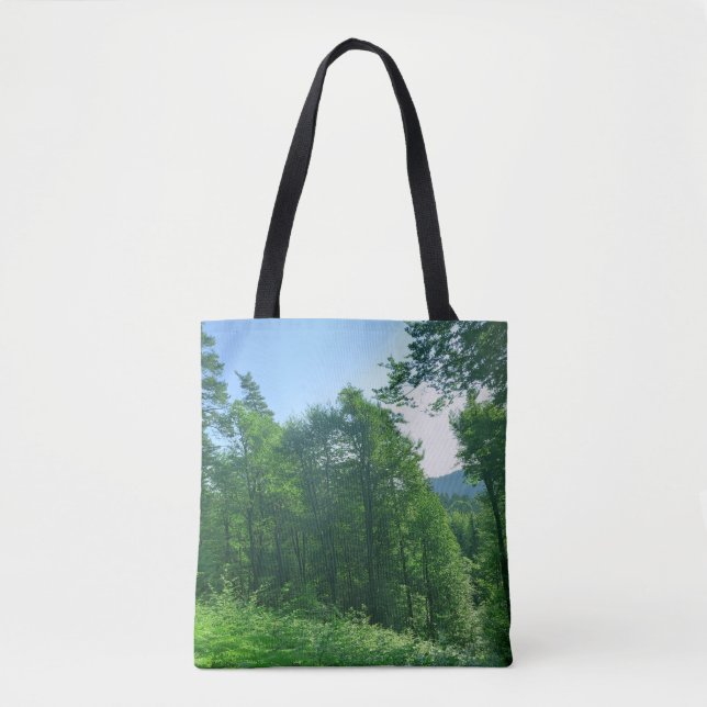 Bolso De Tela Fotografía del paisaje de los bosques verdes (Anverso)